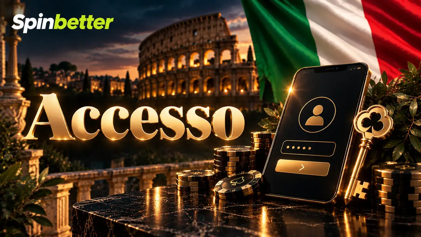 Schermata di accesso al conto di gioco SpinBetter